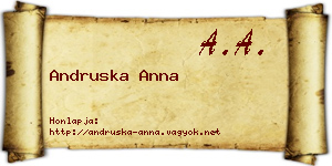 Andruska Anna névjegykártya